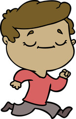 cartoon peaceful man running