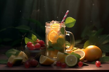 refreshing beverage and healthy snack. Generative AI