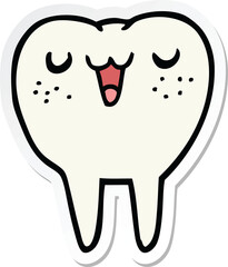 sticker of a cartoon tooth