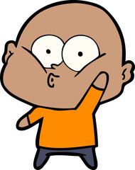 cartoon bald man staring