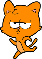 bored cartoon cat