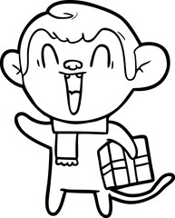 cartoon laughing monkey