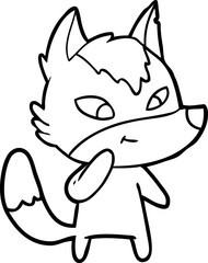 friendly cartoon wolf