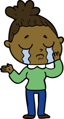 cartoon crying woman