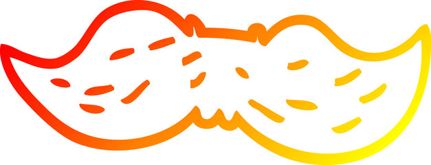 warm gradient line drawing of a cartoon mans mustache