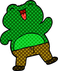 funny cartoon doodle frog