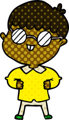 cartoon boy wearing spectacles