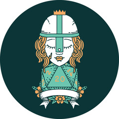 icon of human fighter with natural 20 roll