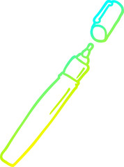 cold gradient line drawing of a cartoon pen