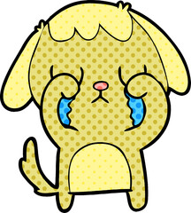 cute cartoon dog crying