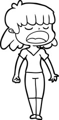 cartoon woman talking loudly