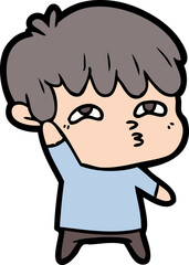 cartoon curious man