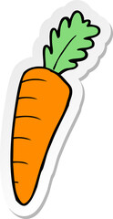 sticker of a cartoon carrot