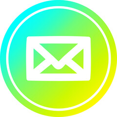 envelope letter circular icon with cool gradient finish