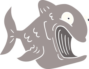 funny cartoon doodle fish