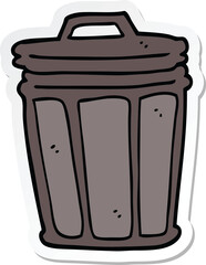 sticker of a cartoon trash can