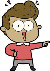 cartoon excited man