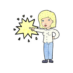 cartoon woman accusing