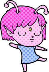 cartoon alien girl