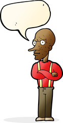 cartoon mean old man with speech bubble