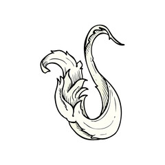 traditional hand drawn floral swirl