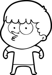 Obraz premium cartoon curious boy