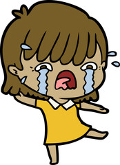 cartoon girl crying