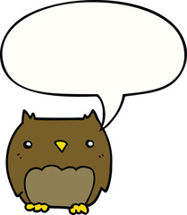 cute cartoon owl with speech bubble