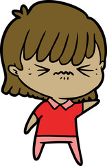 annoyed cartoon girl