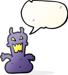 freehand drawn speech bubble cartoon little alien