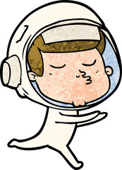 cartoon confident astronaut