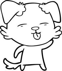 Obraz premium cartoon dog sticking out tongue