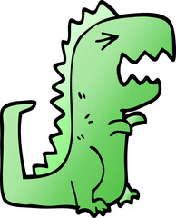 cartoon doodle roaring t rex