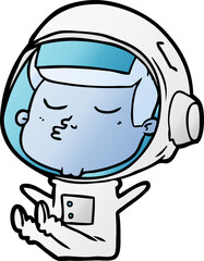 cartoon confident astronaut © lineartestpilot