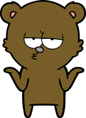 bored bear cartoon shrugging