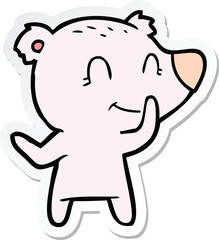 sticker of a friendly bear cartoon