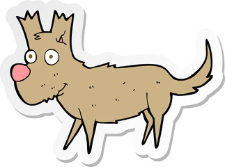 sticker of a cartoon cute little dog