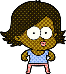 cartoon girl pouting