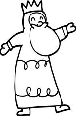 line drawing cartoon wise king