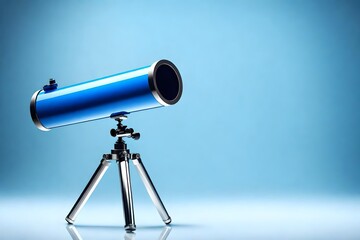 telescope isolated on sky blue background