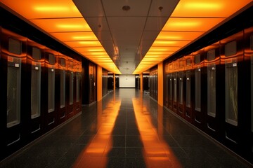 Contemporary server rooms. Generative AI