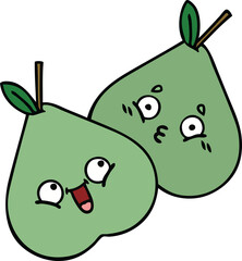 cute cartoon of a green pear