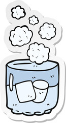 sticker of a cartoon vodka and ice