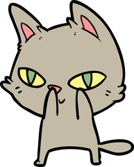 cartoon cat staring