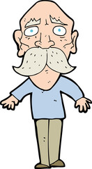 cartoon sad old man
