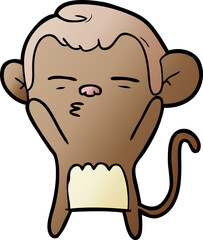 cartoon suspicious monkey