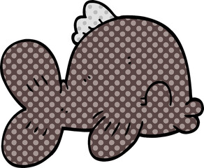 funny cartoon doodle fish