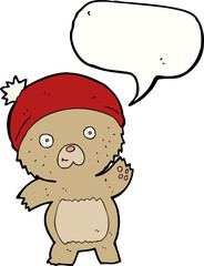 cute cartoon teddy bear with speech bubble