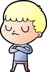 Obraz premium cartoon grumpy boy