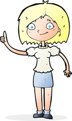 cartoon woman with idea